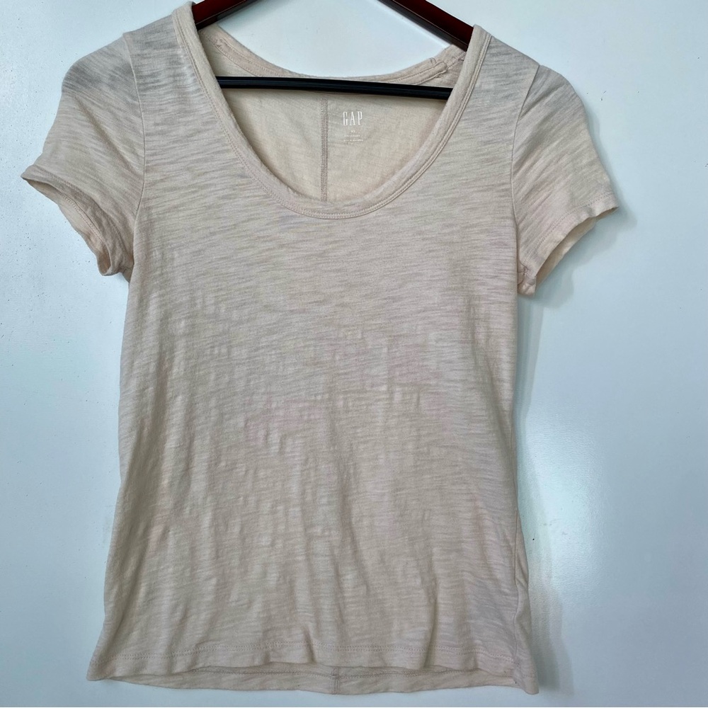 GAP Women's Foreversoft Light Beige Short Sleeve Scoop Neck Tee XS